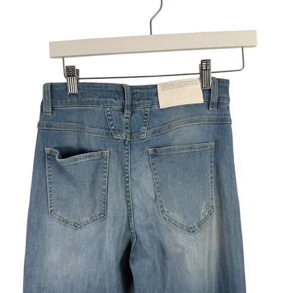 CLOSED Denim Glow Up Flared Jeans Wide Leg Hellblau Distressed Womens 25 - Picture 7 of 11
